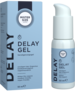 Mister Size Delay Gel caixa de cartão e frasco doseador com bomba